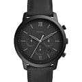 Fossil Fossil Neutra Chronograph FS5503  FS5503 кварцевые мужские часы  черный циферблат, браслет кожаный — вид спереди