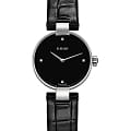 Rado Rado Coupole Diamonds R22854705 (27mm)  R22854705 кварцевые женские часы  черный циферблат, браслет кожаный — вид спереди