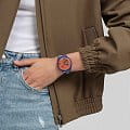 Swatch Swatch New Gent Biosourced SO29Z136 кварцевые мужские часы часы, крупный план оранжевый циферблат
