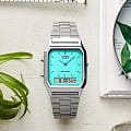 Casio Casio Collection AQ-230A-2A2 vintage японские мужские часы на браслете нержавеющая сталь боковой вид