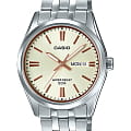Casio Casio MTP-1335D-9A  MTP-1335D-9A кварцевые мужские часы  зеленый циферблат, браслет нержавеющая сталь — вид спереди