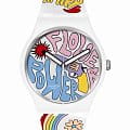 Swatch Swatch New Gent Bioceramic Standard SO32W107  SO32W107 кварцевые мужские часы  прозрачный циферблат, браслет силикон — вид спереди