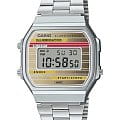 Casio Casio Vintage A168WEHA-9ADF (A168WEHA-9A)  A168WEHA-9A кварцевые мужские часы  желтый циферблат, браслет нержавеющая сталь — вид спереди