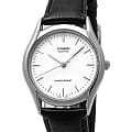 Casio Casio MTP-1154PE-7A  MTP-1154PE-7A кварцевые мужские часы  белый циферблат, браслет кожаный — вид спереди