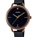 Casio Casio Collection LTP-E415MBR-1CDF (LTP-E415MBR-1C)  LTP-E415MBR-1C кварцевые женские часы  черный циферблат, браслет нержавеющая сталь с ip-покрытием — вид спереди