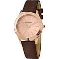 Jacques Lemans Jacques Lemans 1-1840D  1-1840D кварцевые женские часы  желтый циферблат, браслет кожаный — вид спереди