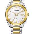 Citizen Citizen Eco-Drive BM7624-82A  BM7624-82A кварцевые мужские часы  белый циферблат, браслет нержавеющая сталь с ip-покрытием — вид спереди
