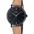 Casio Casio Collection LTP-VT02BL-1A  LTP-VT02BL-1A кварцевые женские часы  черный циферблат, браслет кожаный — вид спереди
