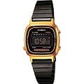 Casio Casio Illuminator LA670WEGB-1B  LA670WEGB-1B кварцевые женские часы  черный циферблат, браслет  — вид спереди