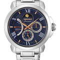 Seiko Seiko Premier SRX017P1  SRX017P1 автокварц (кинетик) мужские часы  синий циферблат, браслет нержавеющая сталь — вид спереди