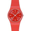 Swatch Swatch Lady LP165  LP165 кварцевые женские часы  красный циферблат, браслет силикон — вид спереди