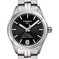 Tissot Tissot PR 100 Powermatic 80 Lady COSC T101.208.11.051.00 PR 100 T1012081105100 механические женские часы  черный циферблат, браслет нержавеющая сталь — вид спереди