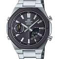 Casio Casio Edifice ECB-S10DB-1A ECB ECB-S10DB-1A кварцевые мужские часы  серый циферблат, браслет нержавеющая сталь — вид спереди