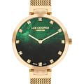 Lee Cooper Lee Cooper LC07806.270  LC07806.270 кварцевые женские часы  зеленый циферблат, браслет нержавеющая сталь с pvd-покрытием — вид спереди