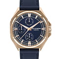 Lee Cooper Lee Cooper LC07568.499  LC07568.499 кварцевые мужские часы  синий циферблат, браслет кожаный — вид спереди