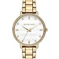 Michael Kors Michael Kors Pyper MK4666  MK4666 кварцевые женские часы  перламутровый циферблат, браслет нержавеющая сталь с pvd-покрытием — вид спереди