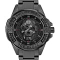 Philipp Plein Philipp Plein The Skull PWAAA3025  PWAAA3025 кварцевые мужские часы  черный циферблат, браслет нержавеющая сталь с pvd-покрытием — вид спереди