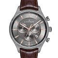 Jacques Philippe Jacques Philippe Gallant JPQGC038143  JPQGC038143 кварцевые мужские часы  серый циферблат, браслет кожаный — вид спереди