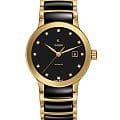 Rado Rado Centrix Automatic Diamonds R30080762 Automatic R30080762 механические женские часы  черный циферблат, браслет сталь + pvd + керамика — вид спереди