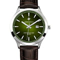 Greenwich Greenwich Helm GW 041.12.39  GW 041.12.39 кварцевые мужские часы  зеленый циферблат, браслет кожаный — вид спереди