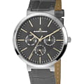 Jacques Lemans Jacques Lemans 1-1950D  1-1950D кварцевые мужские часы  серый циферблат, браслет кожаный — вид спереди