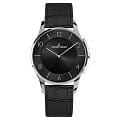 Jacques Lemans Jacques Lemans 1-1778A  1-1778A автокварц (кинетик) женские часы  черный циферблат, браслет кожаный — вид спереди