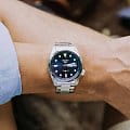 Seiko Seiko 5 Sports SRPE53K1 механические мужские часы часы, крупный план синий циферблат