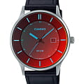 Casio Casio Collection MTP-E605L-1EVDF (MTP-E605L-1E)  MTP-E605L-1E кварцевые мужские часы  красный циферблат, браслет кожаный — вид спереди