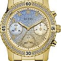 Guess Guess Sport Steel W0774L2 кварцевые женские часы часы, крупный план золотой циферблат