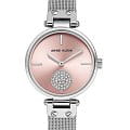 Anne Klein Anne Klein Crystal  3001LPSV  3001LPSV кварцевые женские часы  розовый циферблат, браслет нержавеющая сталь — вид спереди