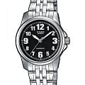 Casio Casio Collection LTP-1260PD-1B  LTP-1260PD-1B кварцевые женские часы  черный циферблат, браслет нержавеющая сталь — вид спереди