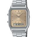 Casio Casio Collection AQ-230A-4A  AQ-230A-4A кварцевые мужские часы  оранжевый циферблат, браслет нержавеющая сталь — вид спереди