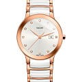 Rado Rado Centrix Diamonds R30512742  R30512742 кварцевые женские часы  белый циферблат, браслет сталь + pvd + керамика — вид спереди