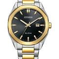 Citizen Citizen Eco-Drive BM7604-80E  BM7604-80E кварцевые мужские часы  черный циферблат, браслет нержавеющая сталь с ip-покрытием — вид спереди