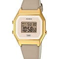 Casio Casio Vintage LA680WEGL-5DF  LA680WEGL-5DF кварцевые женские часы   циферблат, браслет кожаный — вид спереди