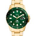 Fossil Fossil Blue FS6030  FS6030 кварцевые мужские часы  зеленый циферблат, браслет нержавеющая сталь с ip-покрытием — вид спереди
