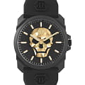 Philipp Plein Philipp Plein The Skull King PWLAA0322  PWLAA0322 кварцевые мужские часы  черный циферблат, браслет силикон — вид спереди