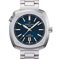 Certina Certina DS+ C041.407.19.041.01  C0414071904101 механические мужские часы  синий циферблат, браслет нержавеющая сталь — вид спереди