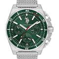 U.S. Polo Assn. U.S. Polo Assn. Crossing USPA1092-05  USPA1092-05 кварцевые мужские часы  зеленый циферблат, браслет нержавеющая сталь — вид спереди