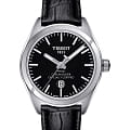Tissot Tissot PR 100 Lady COSC T101.251.16.051.00 PR 100 T1012511605100 кварцевые женские часы  черный циферблат, браслет кожаный — вид спереди