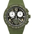 Swatch Swatch Chrono 42 Standard SUSG406  SUSG406 кварцевые мужские часы  зеленый циферблат, браслет силикон — вид спереди