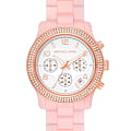 Michael Kors Michael Kors Runway MK7424  MK7424 кварцевые женские часы  белый циферблат, браслет пластик — вид спереди