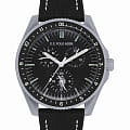 U.S. Polo Assn. U.S. Polo Assn. Crossing USPA1053-03  USPA1053-03 кварцевые мужские часы  черный циферблат, браслет силикон + текстиль — вид спереди