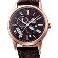 Orient Orient Sun & Moon RA-AK0009T  RA-AK0009T механические мужские часы  коричневый циферблат, браслет кожаный — вид спереди