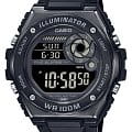 Casio Casio Collection MWD-100HB-1BVEF  MWD-100HB-1BVEF кварцевые мужские часы  черный циферблат, браслет пластик — вид спереди