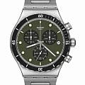 Swatch Swatch I New Chrono YVS488G  YVS488G кварцевые мужские часы  зеленый циферблат, браслет нержавеющая сталь — вид спереди