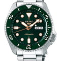 Seiko Seiko 5 Sports SRPD63K1  SRPD63K1 механические мужские часы  зеленый циферблат, браслет нержавеющая сталь — вид спереди