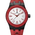 Maurice Lacroix Maurice Lacroix Aikon #Tide Black, Red and White AI2008-04010-400-J  AI2008-04010-400-J кварцевые мужские часы  белый циферблат, браслет каучук — вид спереди