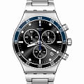 Swatch Swatch I New Chrono YVS507G  YVS507G кварцевые женские часы  черный циферблат, браслет нержавеющая сталь — вид спереди