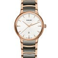 Rado Rado Centrix R30024012  R30024012 кварцевые женские часы  белый циферблат, браслет высокотехнологичная керамика + нержавеющая сталь с pvd покрытием — вид спереди